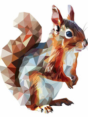 Wall Mural - squirrel in geometric polygons style