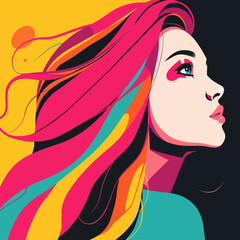 Poster - portrait of a girl illustration style