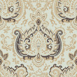 Blooming flowers and leaves, paisley design print