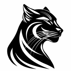 Wall Mural - Panther Head Minimalist Logo