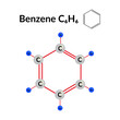 Vector illustration of benzene molecule structure