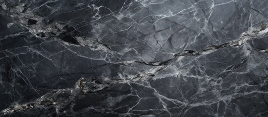 Wall Mural - Elegant Black Marble Texture Background with Veins and Natural Patterns