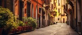 Fototapeta Fototapeta uliczki - Captivating Alleys of Rome: Vibrant Colors and Rich History on a Picturesque Narrow Street