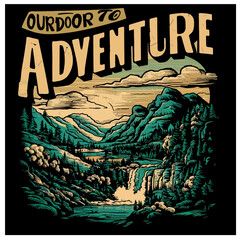 Wall Mural - Adventure T Shirt Design 