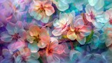 Fototapeta Kwiaty - Tapeta kwiatów w abstrakcyjnie tęczowych odcieniach.