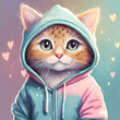 Cute cat in a hoodie
후드티를 입은 귀여운 고양이