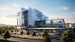 healthcare office hospital building illustration clinic staff, patients surgery, rooms equipment healthcare office hospital building