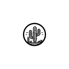 Wall Mural - Cactus logo vector icon design flat