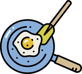 Poster - Fry an egg line icon