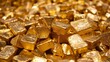 Gold bullion close up. Gold is a precious stone. It is a valuable element of the economy.