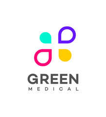 Wall Mural - Green medical logo Icon Brand Identity Sign Symbol Template