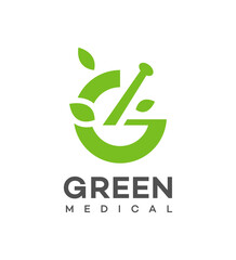 Wall Mural - Green medical logo Icon Brand Identity Sign Symbol Template