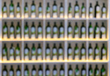 Fototapeta  - blurred liquor bar and drink bottles abstract background