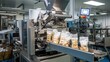 automation machinery food processing illustration technology manufacturing, packaging cutting, slicing grinding automation machinery food processing