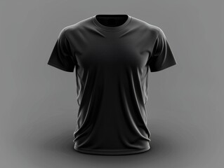 A black shirt with a white logo on the front