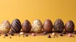 chocolate easter eggs holiday background