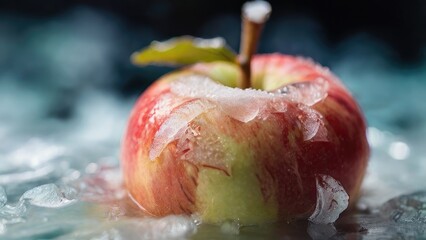 Wall Mural - red apple with water drops