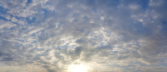 Wall Mural - weather landscape with blue sky and white clouds