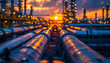 industry gas and oil pipeline transport, petrochemical processing