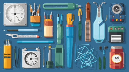 Flatlay knolling graphic resources various design