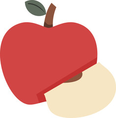 Poster - Apple slice flat design icon