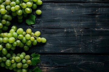 Wall Mural - Elegant Display of Shine Muscat Grapes, Copy Space for Text