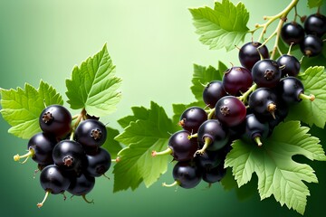 Wall Mural - ripe black currant berries