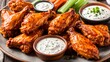 buffalo chicken wings with ranch on the side