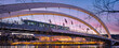 zachód słońca most tramwajowy Lyon Confluence Rhone