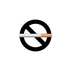 Wall Mural - No smoking sign icon isolated on transparent background