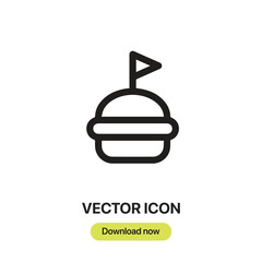 Poster - Hamburguer icon vector. Linear-style sign for mobile concept and web design. Hamburguer symbol illustration. Pixel vector graphics - Vector.	