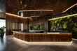 modern hotel with eco-friendly materials and  living green walls