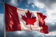 The National flag of Canada flag outdoor against sky Generative AI