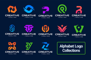 Wall Mural - Logo collection of abstract alphabet design concept for branding logo design inspirations