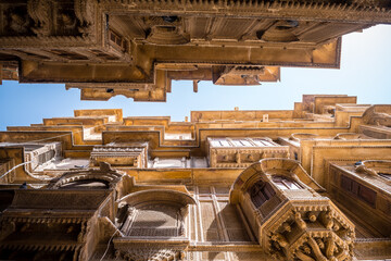 Wall Mural - architecture of traditional haveli house in jaisalmer, india