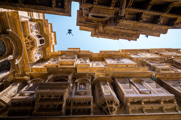 Wall Mural - architecture of traditional haveli house in jaisalmer, india