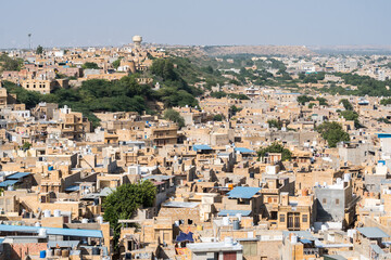 Sticker - jaisalmer, india. 18th october, 2023: street view of jaisalmer golden city, india