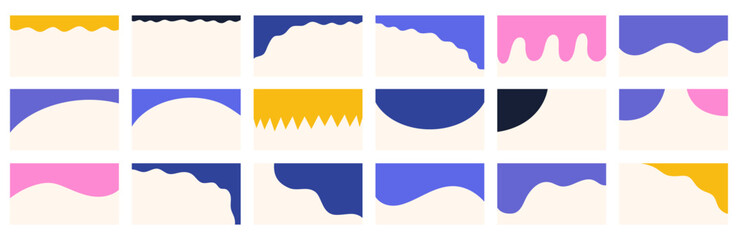collection of diverse shapes designed for website header or footer application. template serving as 
