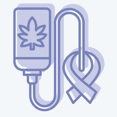 Icon Cure Cancer. related to Cannabis symbol. two tone style. simple design editable. simple illustration