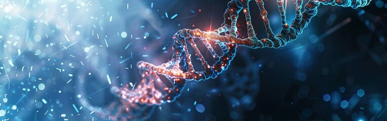 DNA molecule structure. Genetic research and Biotech science Concept. Medical science research of chromosome DNA genetic biotechnology in human genome cell.