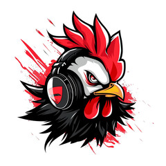  Esport vector Chicken logo on white background сreated with Generative Ai