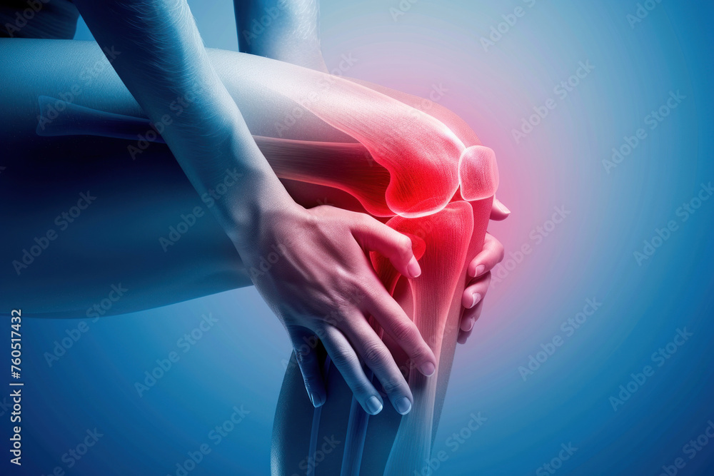 Swelling of knee joint x ray red area Stock Illustration | Adobe Stock