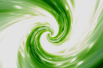 Wall Mural - Abstract green shapes swirling on white background.