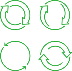 Wall Mural - pixel perfect icon set about recycling, recycled product green environment ecology, environmetal iss
