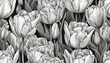 Beautiful Tulip Flower Pattern Wallpaper Background
