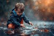 Young Boy Playing in Water