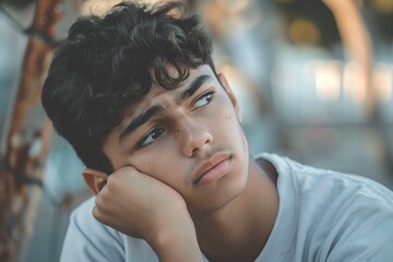 Wall Mural - Young Man Gazing Upward