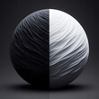 Sphere divided into white and black parts.