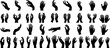 © Arafat - hand silhouette illustration,  various hand gestures, perfect hand vector for sign language, communication visuals. Isolated on white background.
