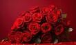 bouquet of red roses, png file of isolated cutout object on transparent background.
